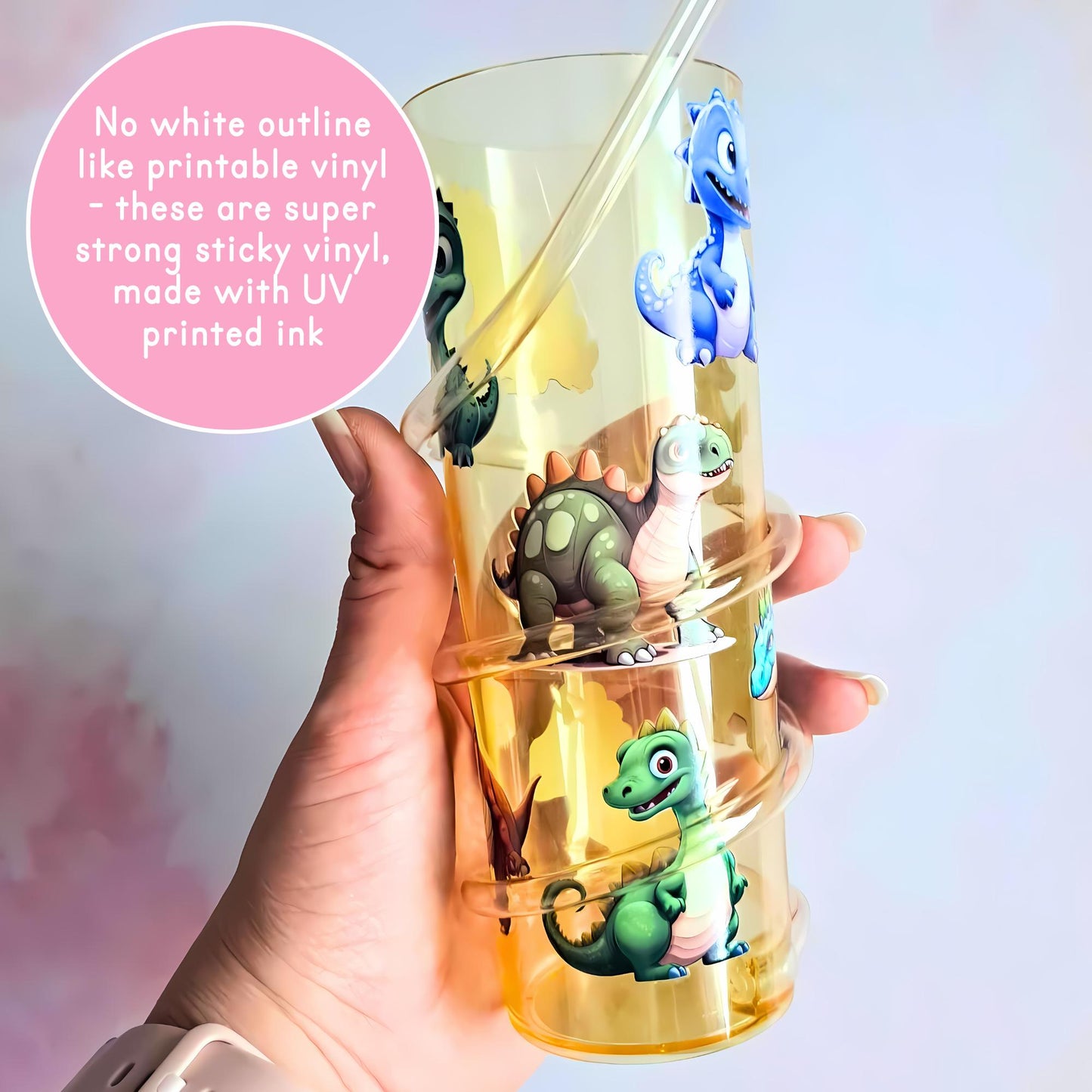 Personalized Curly Straw Tumbler with UV DTF Print, Kawaii Rainbow Unicorns Dinosaurs Football Wrap Around Straw Cup, Kids Stocking Fillers #BPA
