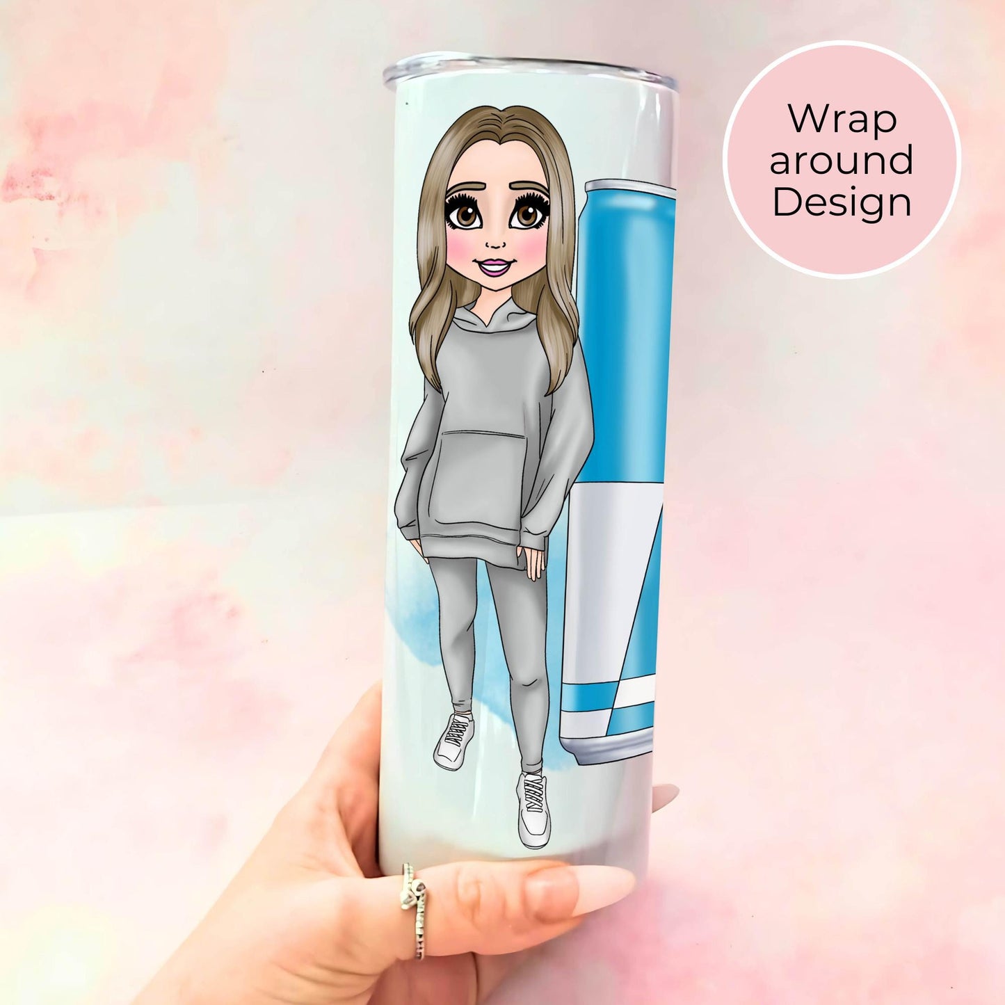 Energy Drink Boosting Energy-Inspired Tumbler, 20oz Stainless Steel Insulated Travel Mug, Gift for Fitness Enthusiasts, Trendy Hydration Accessory #ST