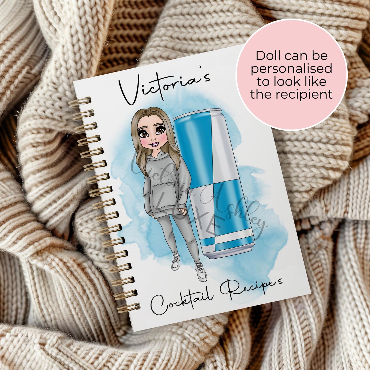 A5 Energy Drink Cocktail Notebook, Wire Bound Spiral Notebook Gift For End Of Term Teacher Gift, Lined Notebook Planning Notebook For Her #N1