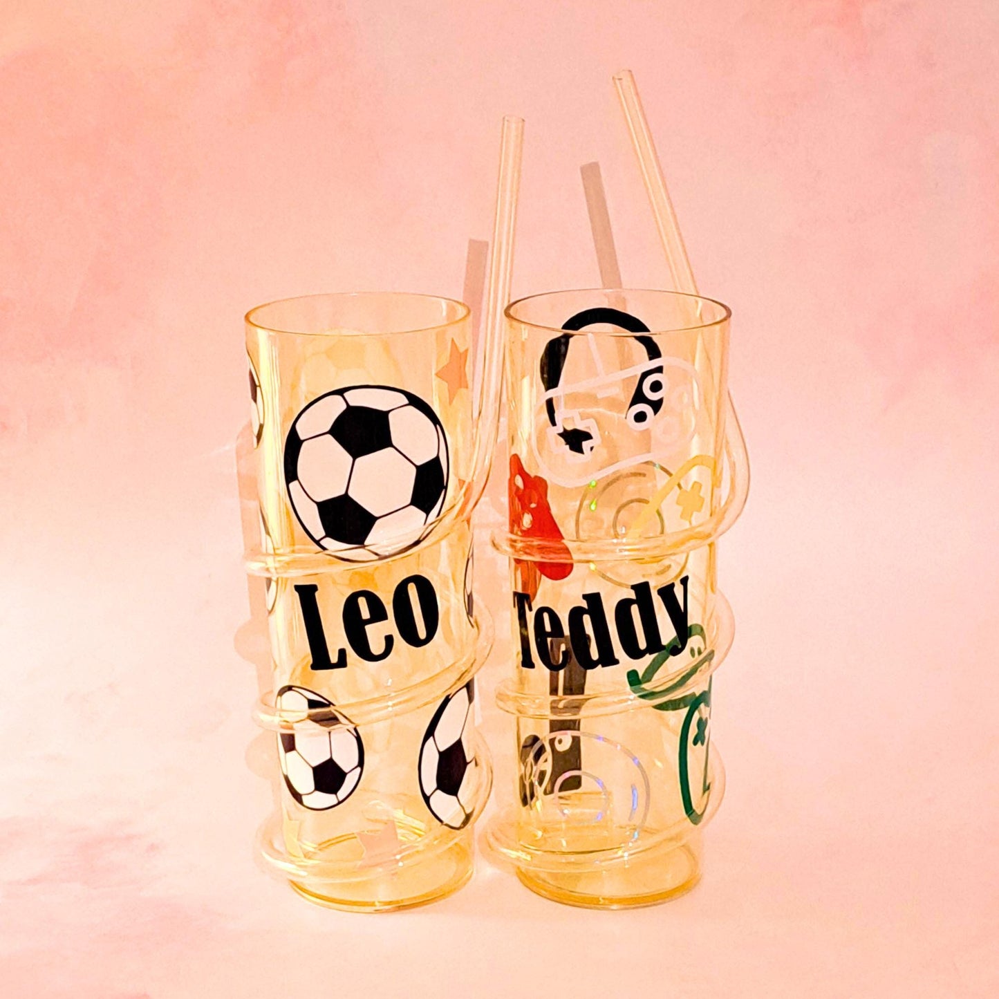 Personalized Crazy straw cup tumbler Coloured Straw Wrapped Around Cup Children's Plastic Drinkware Tumbler Themed Tumbler With Curly Straw #BPA
