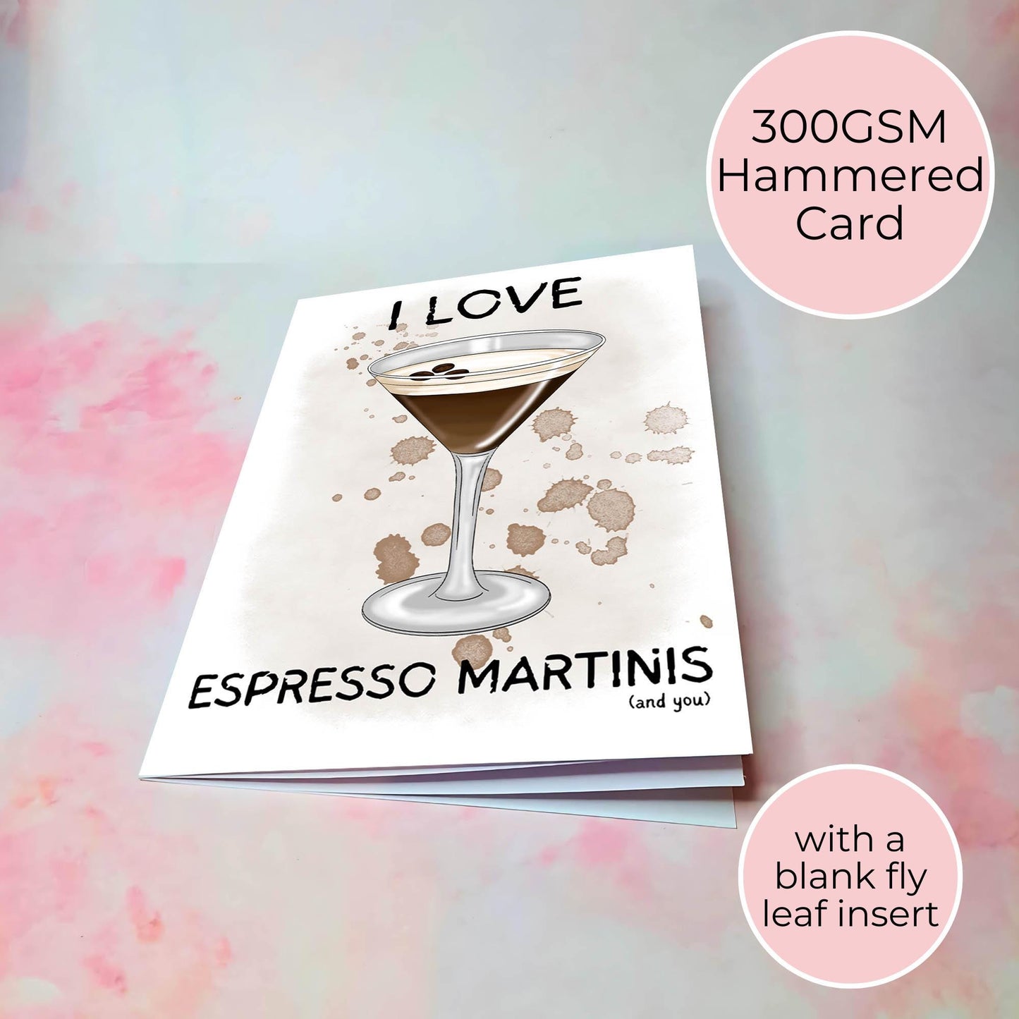 Espresso Martini Valentines Card A5 Printed on 300gsm Hammered Cardstock Cocktail Pun Card for Him or Her Birthday Anniversary #G1 #G2