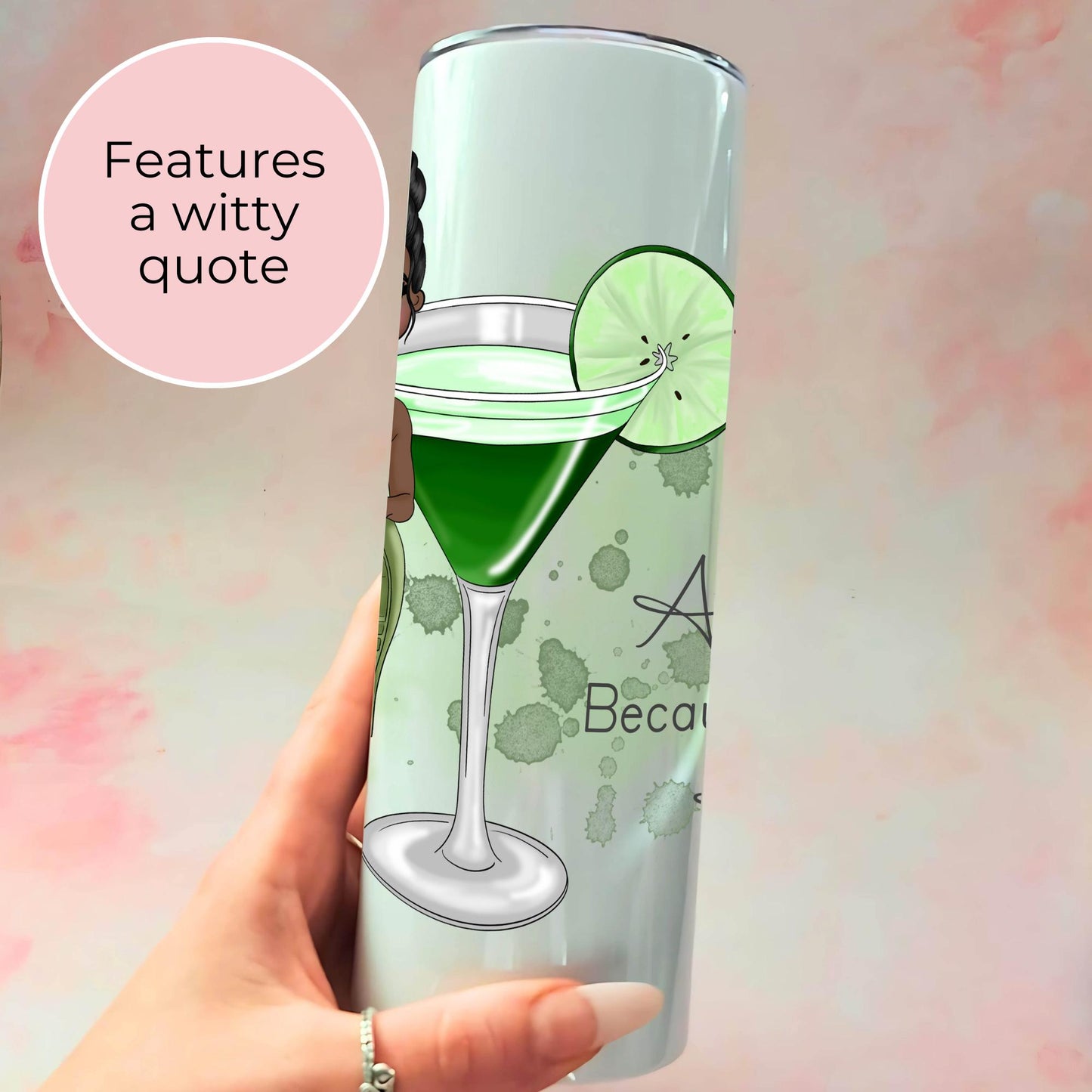 Appletini Custom 20oz Cocktail Stainless Steel Tumbler, Hot Cold Tumbler For Picnics Pool Parties, Bachellorette Party Festival Drinkware #ST
