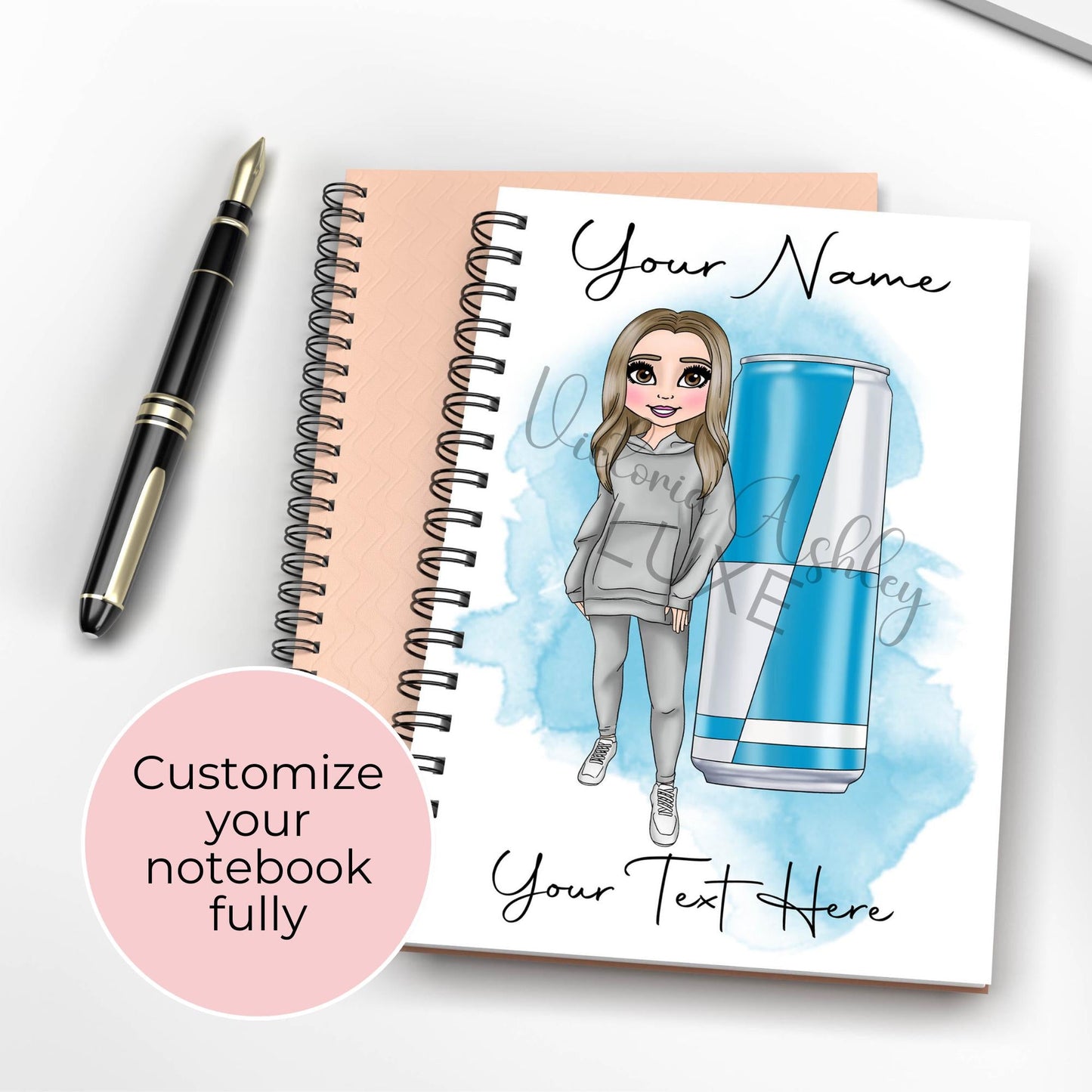 A5 Energy Drink Cocktail Notebook, Wire Bound Spiral Notebook Gift For End Of Term Teacher Gift, Lined Notebook Planning Notebook For Her #N1
