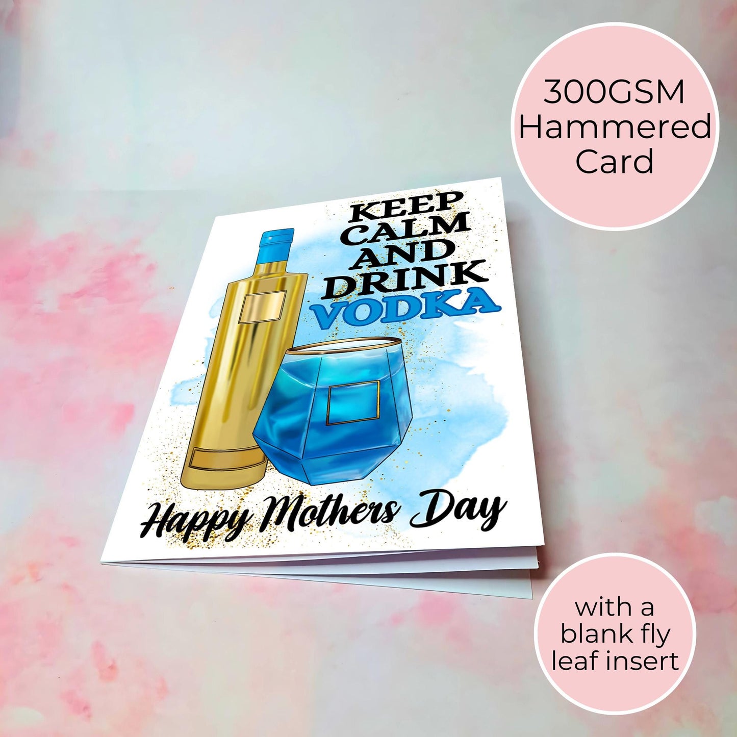 Keep Calm And Drink The Vodka Girl Mothers Day Card, A5 Greeting Card For Mam Gran Stepmom, Mothers Day Card From A Daughter, Funny Mothers Day Gift #G1