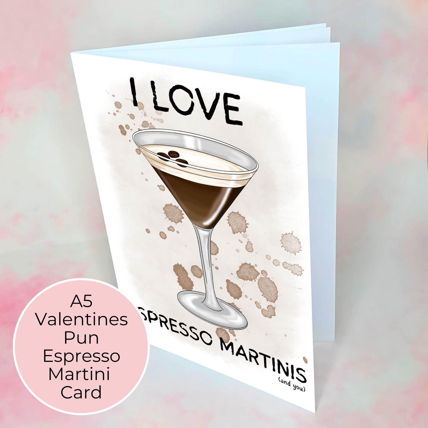 Espresso Martini Valentines Card A5 Printed on 300gsm Hammered Cardstock Cocktail Pun Card for Him or Her Birthday Anniversary #G1 #G2