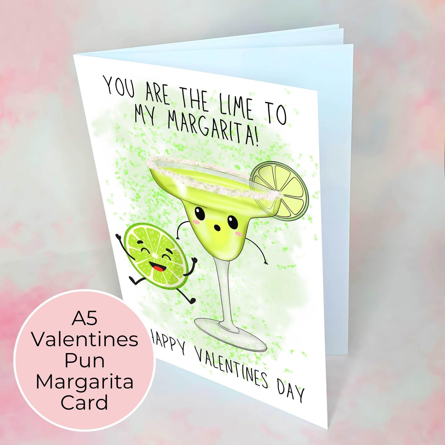 Margarita Valentines Card A5, Printed on 300gsm Hammered Cardstock, Margarita Cocktail Greeting Card Pun Card For Any Occasion #G1