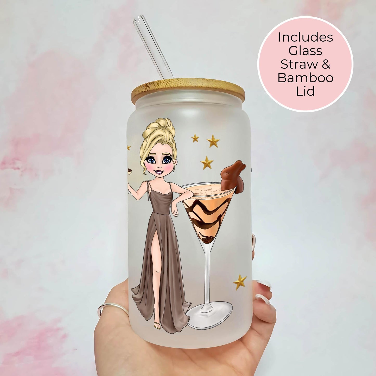 Bunny Martini Easter 16oz Frosted Cocktail Drinkware, Easter Birthday Cocktail Party Gift, Personalised Character Gift For Her Milestone Birthday #EG