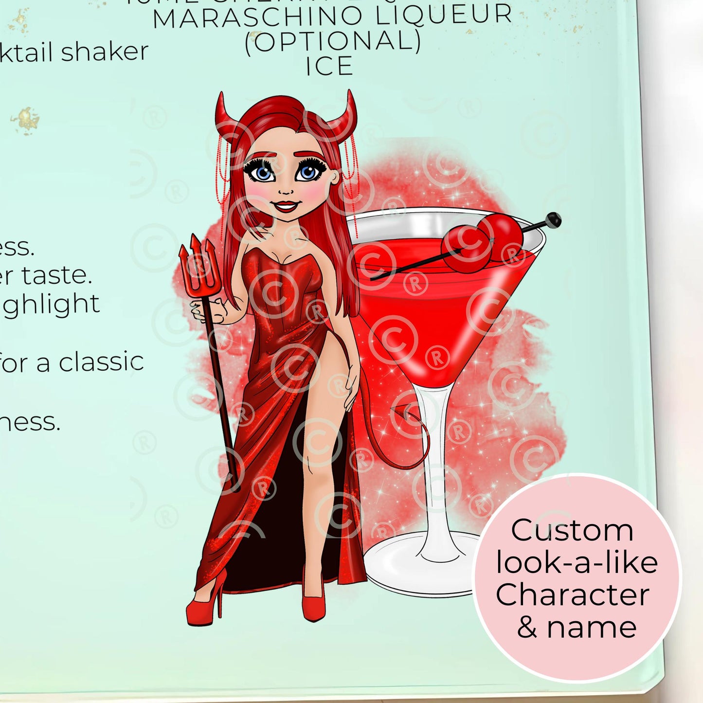 Devils Daiquiri Halloween Themed A3 Chopping Board, A4 Glass Chopping Board Work Top Saver, Halloween Cocktail Party Decor Housewarming Gift #HG #GB