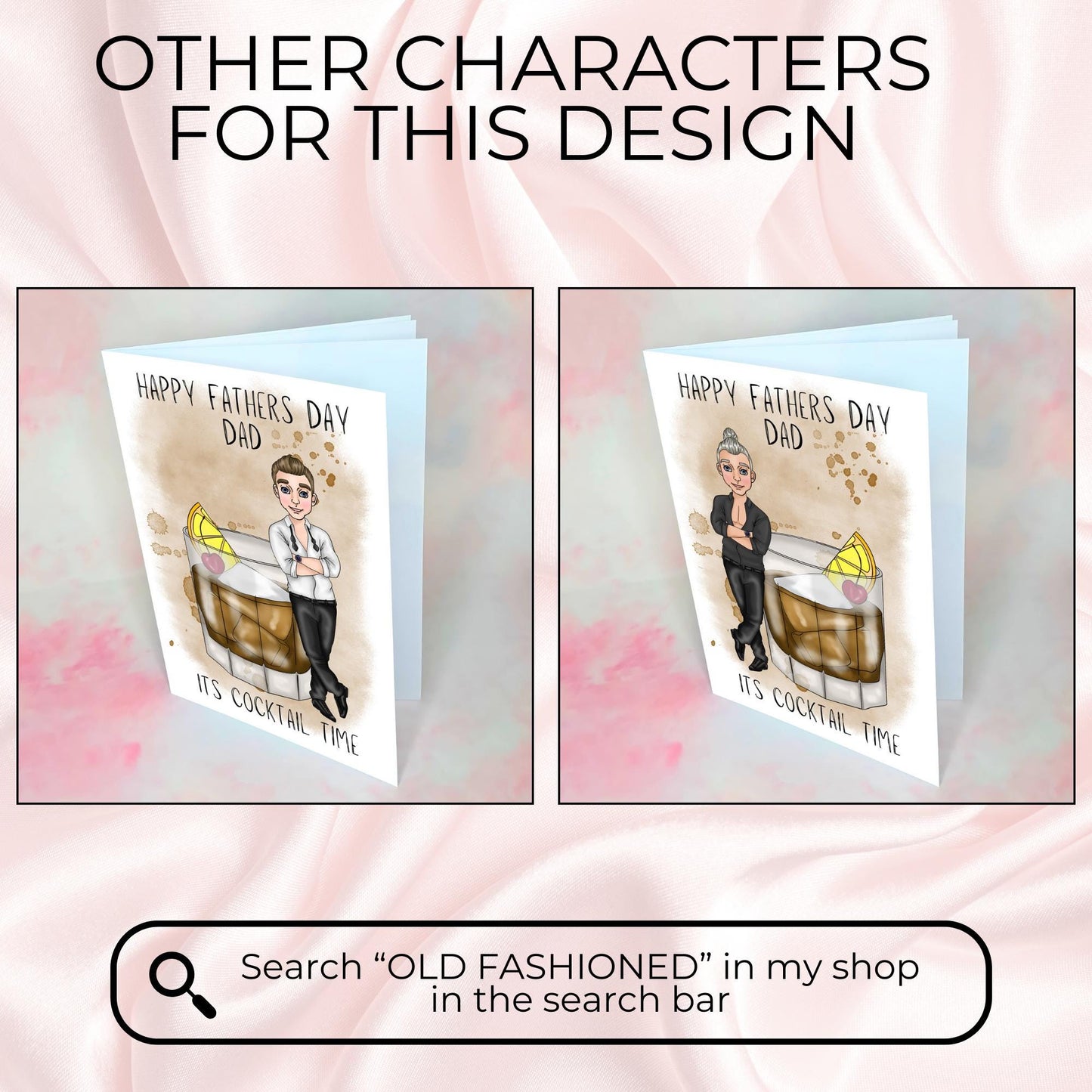 Old Cuban Fathers Day Card, Smart Casual Jeans And Shirt, Rum Themed Cocktail Guy, Dads Greeting Card From A Daughter Or Son #G2