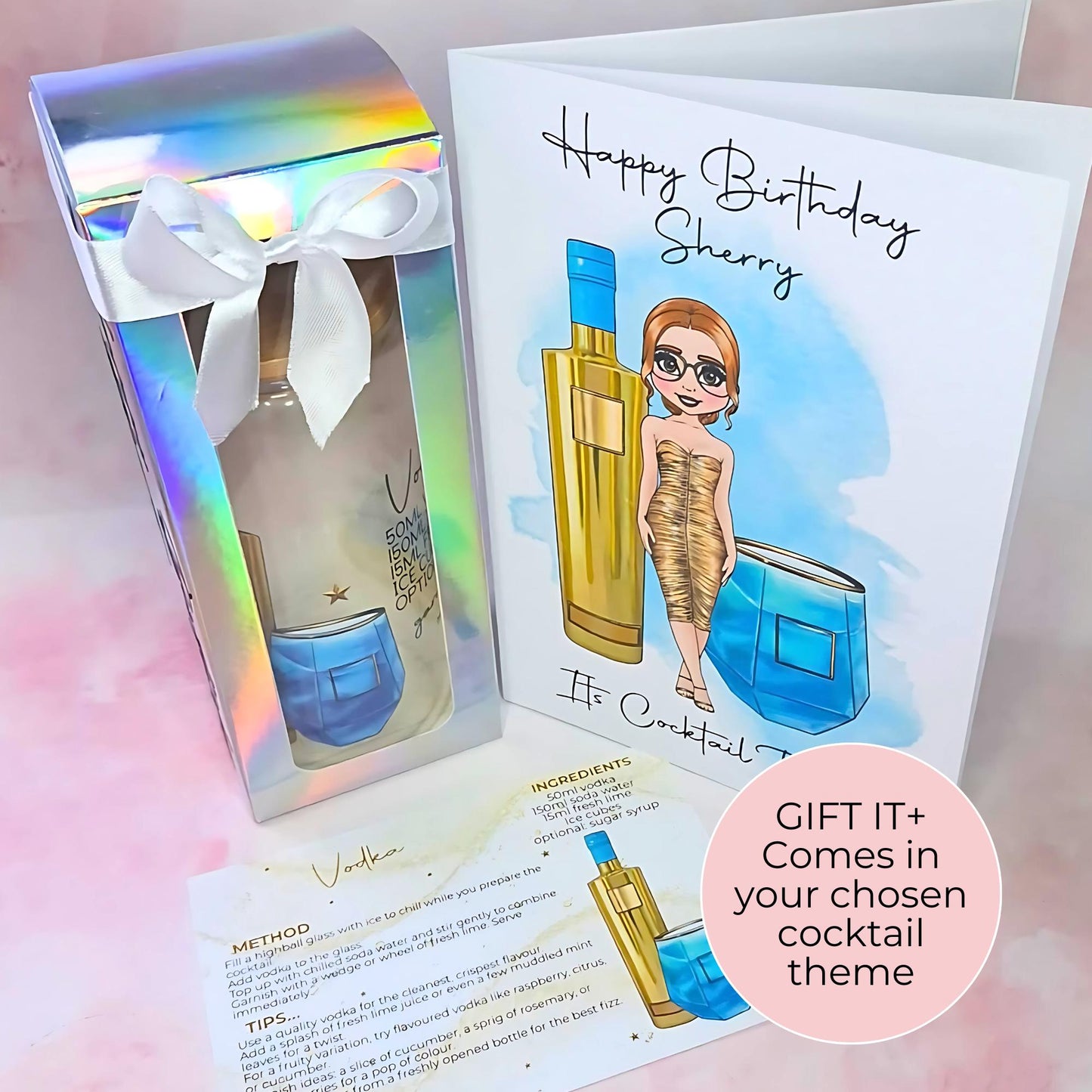 The Vodka Girl 16oz Frosted Cocktail Glass, Personalised Character Gift For Her Birthday, Girls Cocktail Night Drinkware Barware, Cocktail Lover #FL