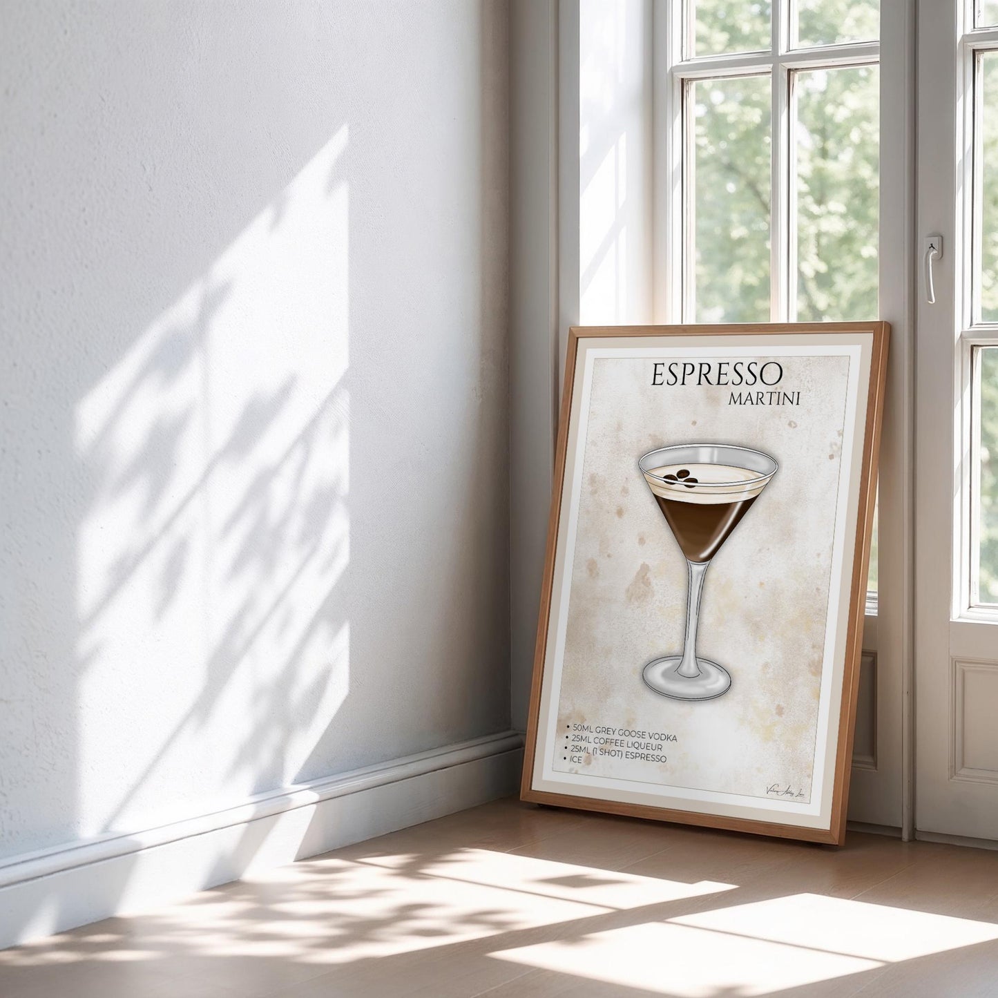Espresso Martini A3 A4 Unframed Wall Art Poster, Classic Coffee Cocktail Bar Cart Kitchen Wall Decor, Housewarming Gift For Cocktail Lover #WA
