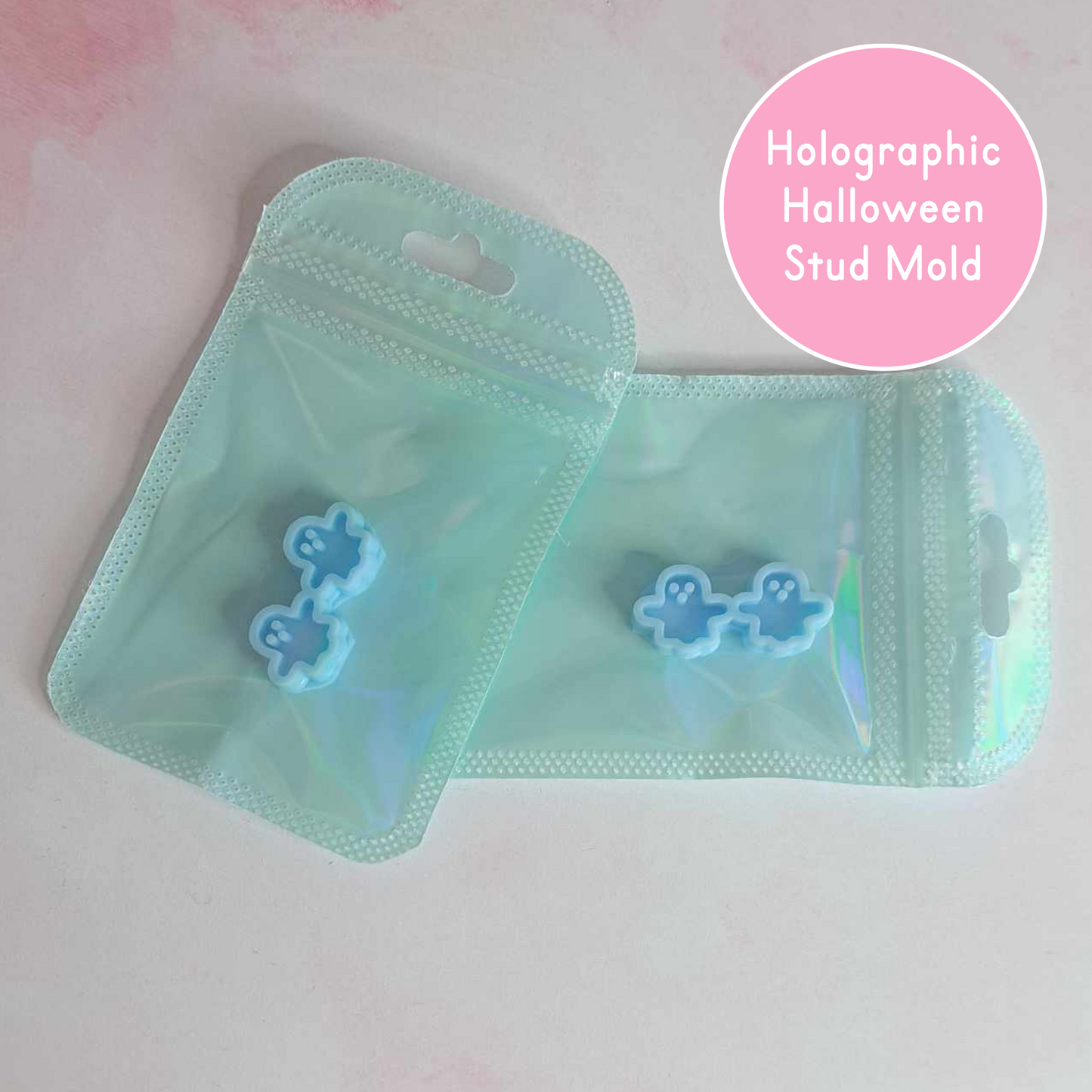 Holographic finish Ghost Mini Stud Earring Mold