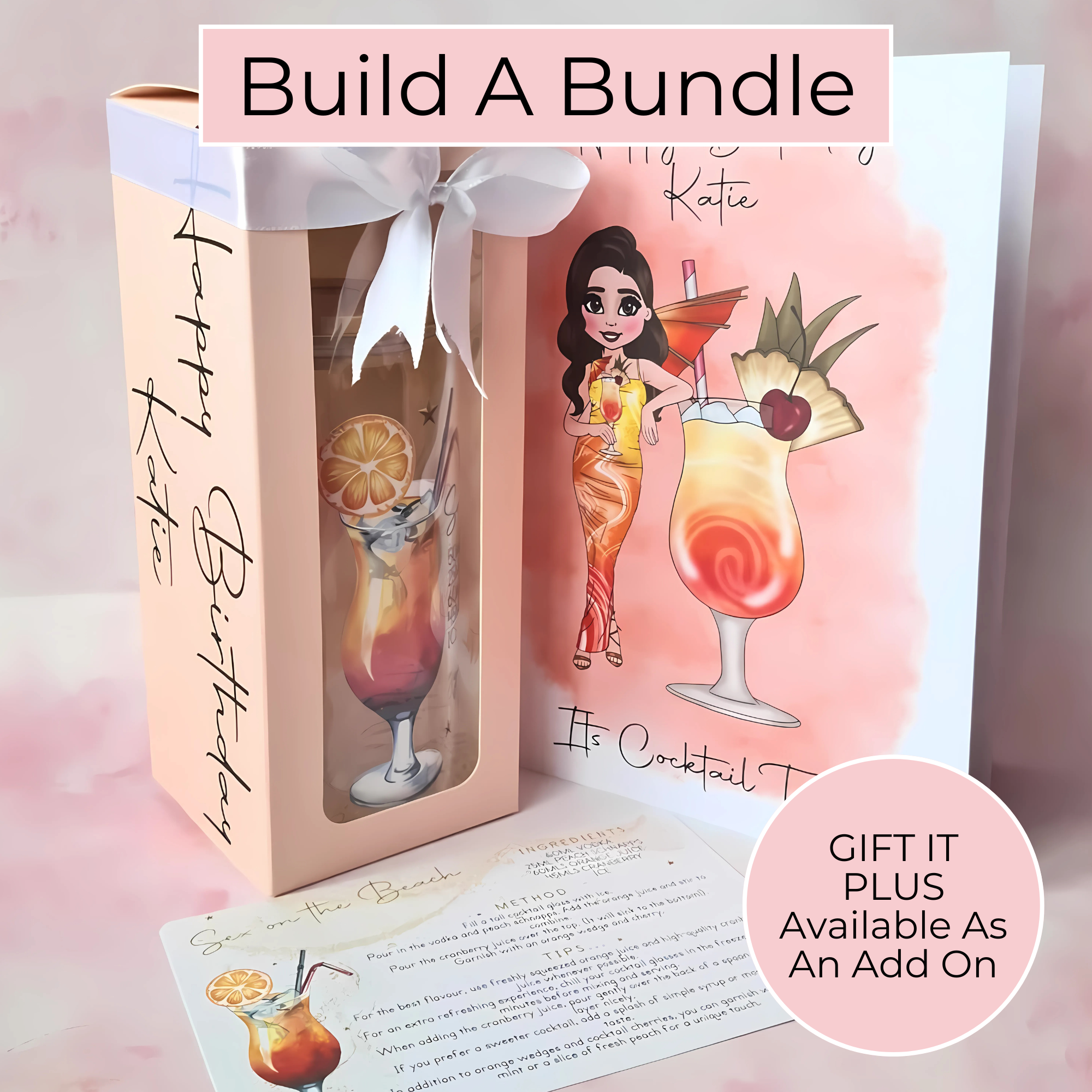 Appletini Cocktail Girl 16oz Frosted Libby Glass – Personalised Recipe Glass #FL