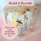 16oz Appletini Cocktail Recipe Glass – Clear Tumbler with Bamboo Lid #CL