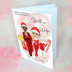 Personalised Candy Cane Cocktail Card for Brother And Wife #CC