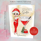 Personalised Clausmopolitan Cocktail Card For A Sister #CC