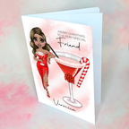 Personalised Candy Cane Cocktail Card For A Special Friend #CC