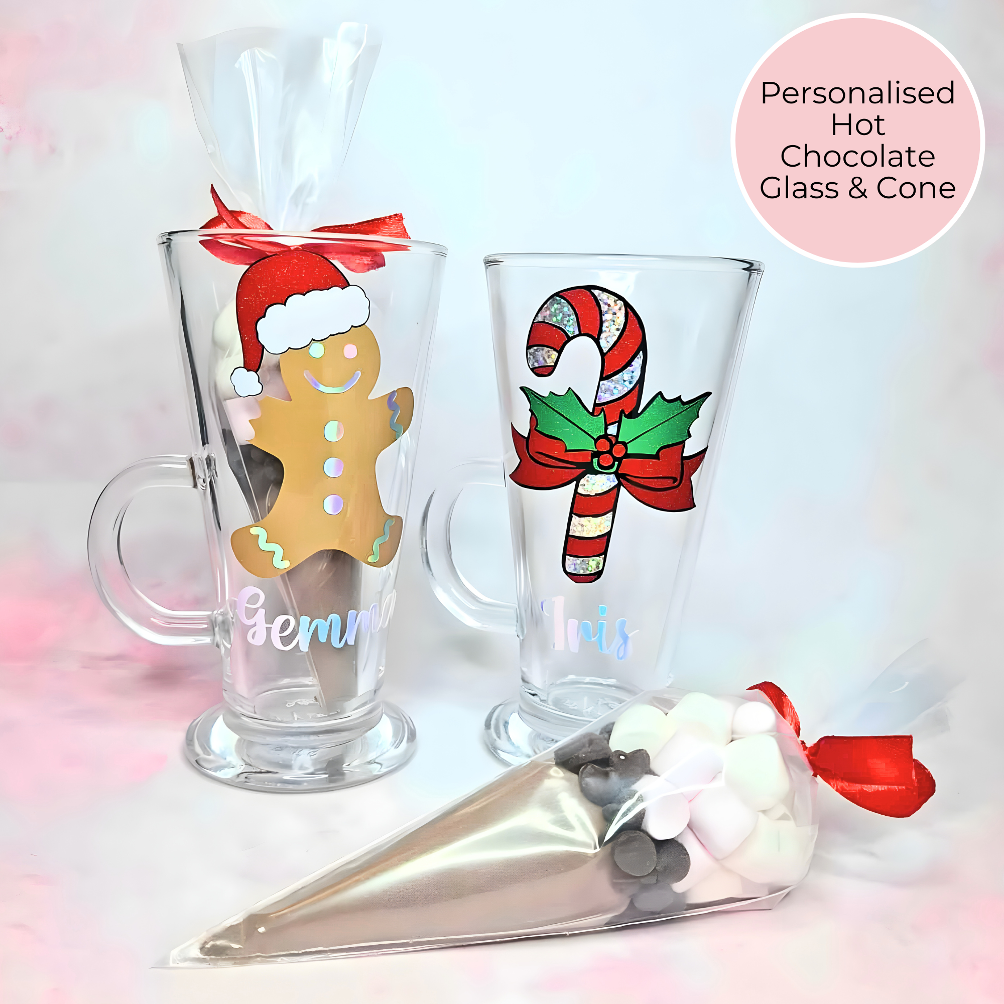 Personalised Christmas Hot Chocolate Glass #CG