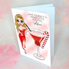 Personalised Candy Cane Cocktail Card For A Friend #CC