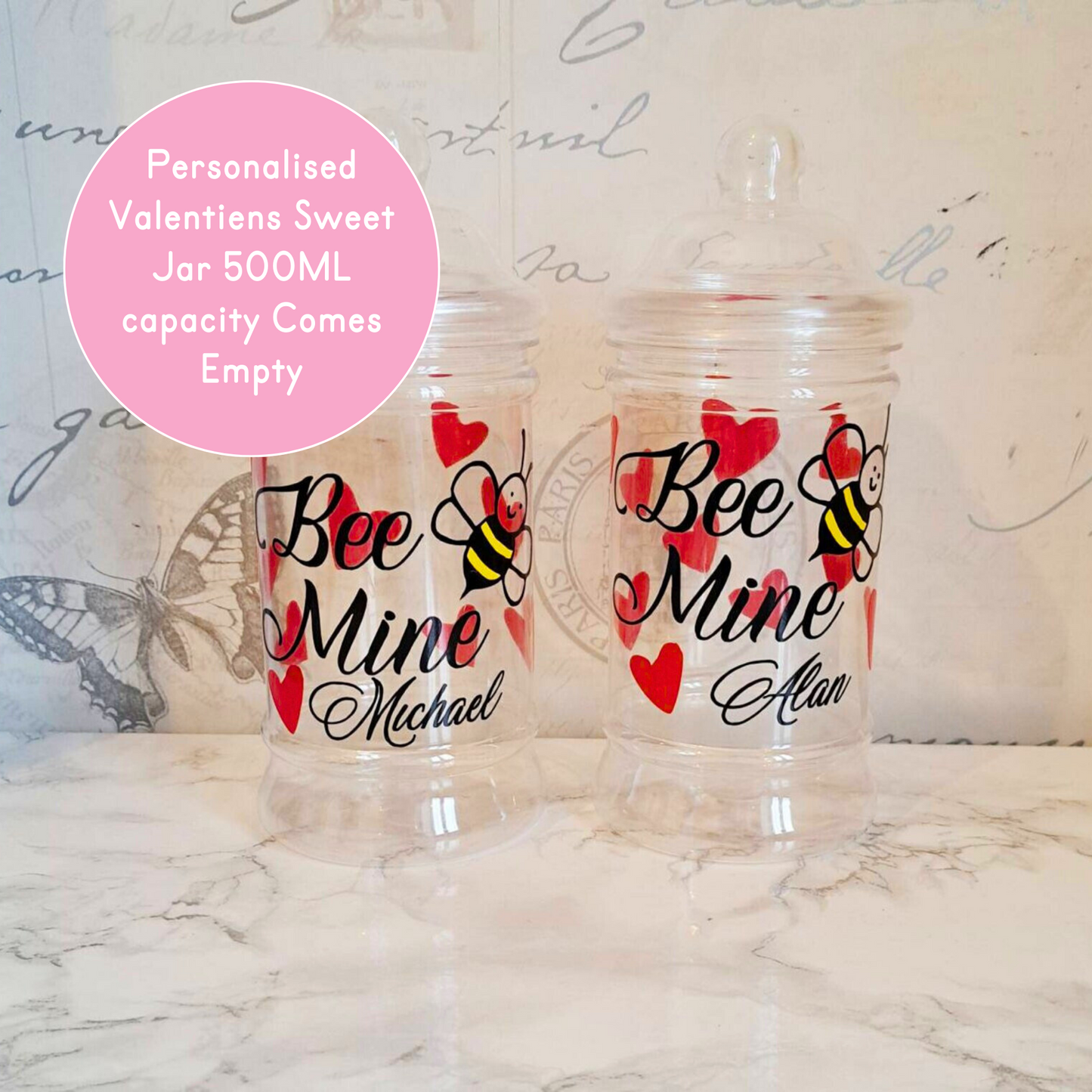 Personalize Valentines Sweet Jar - 500ML