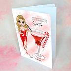 Personalised Candy Cane Cocktail Card For A Sister #CC