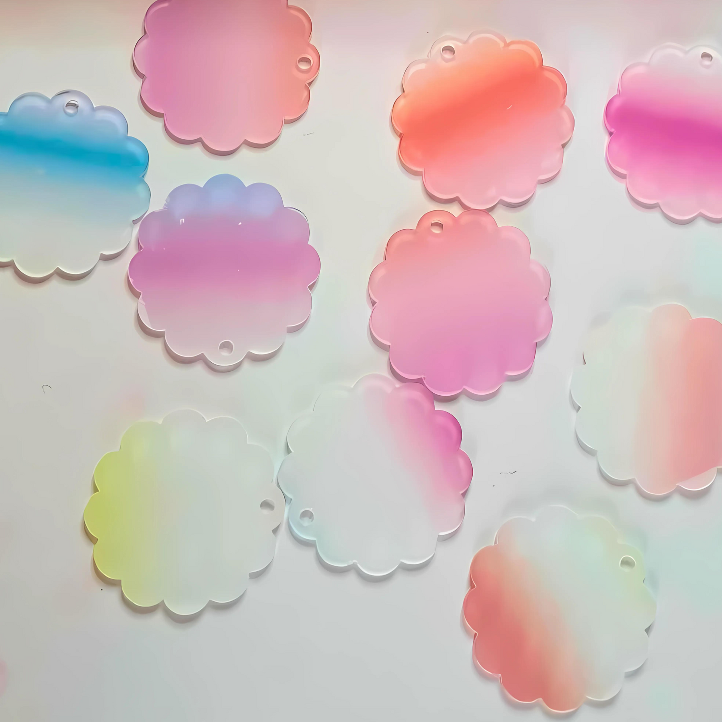 Rainbow Acrylic Keyring Blanks