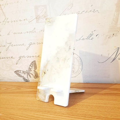 White & Metallic Flake Universal Mobile Phone Stand