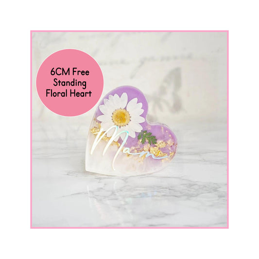 6CM FREESTANDING FLORAL HEART BLOCK