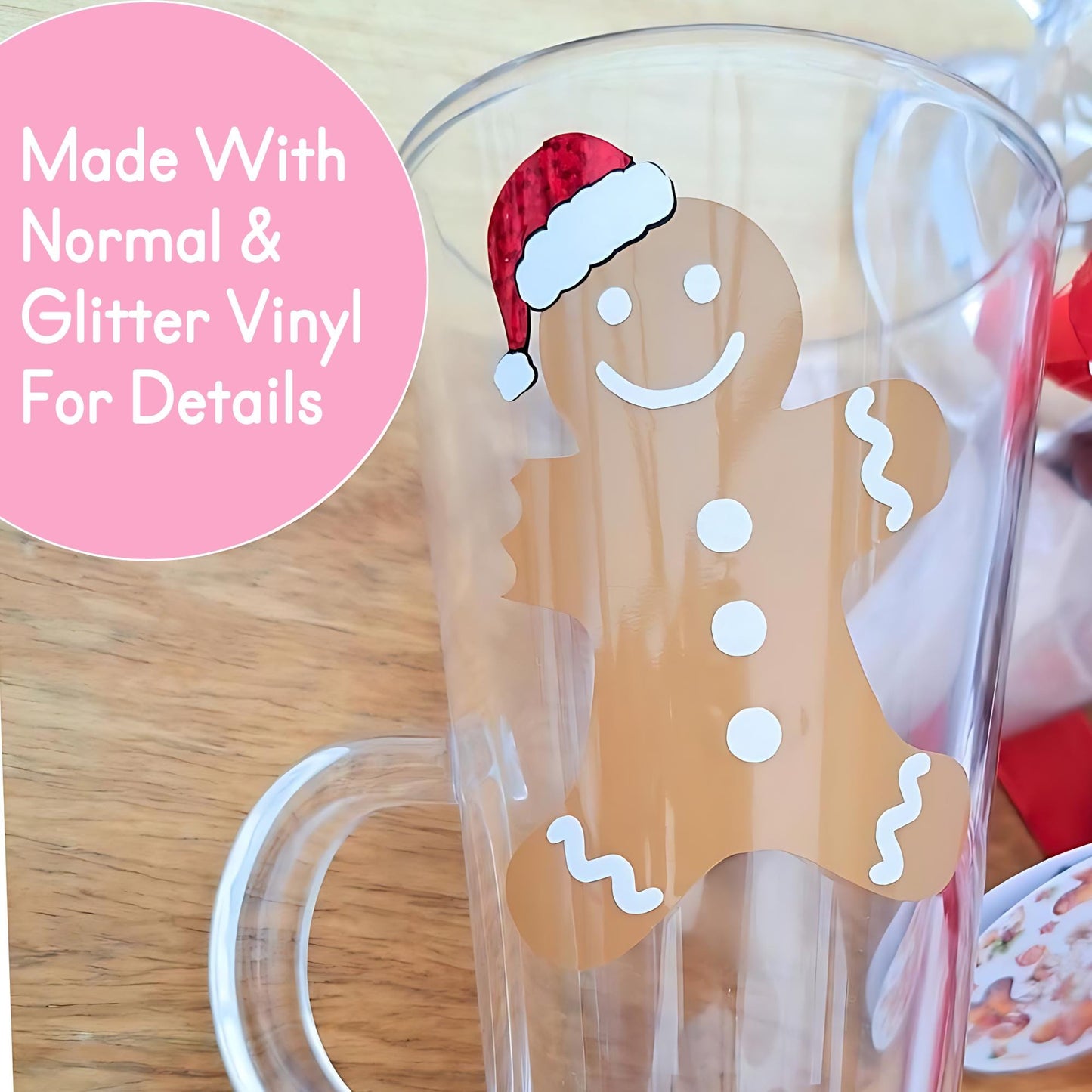 Personalized Christmas Hot Chocolate Glass, Custom Name Mug with Premium Glitter Vinyl, Includes Hot Chocolate Cone, Festive Holiday Gift CG