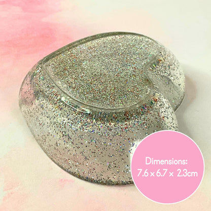 Holographic Silver Glitter / Heart Shaped Bowl