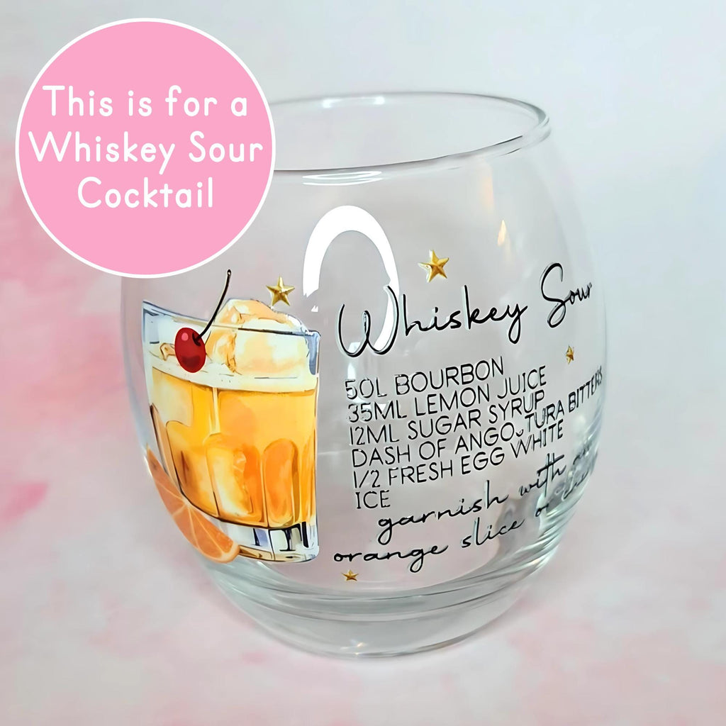 Whiskey Sours 12oz Cocktail Recipe Mixer Glass, Whiskey Recipe Glass for Father's Day, Cocktail Mixer Glasses for Groomsmen/Best Man Gifts #CL