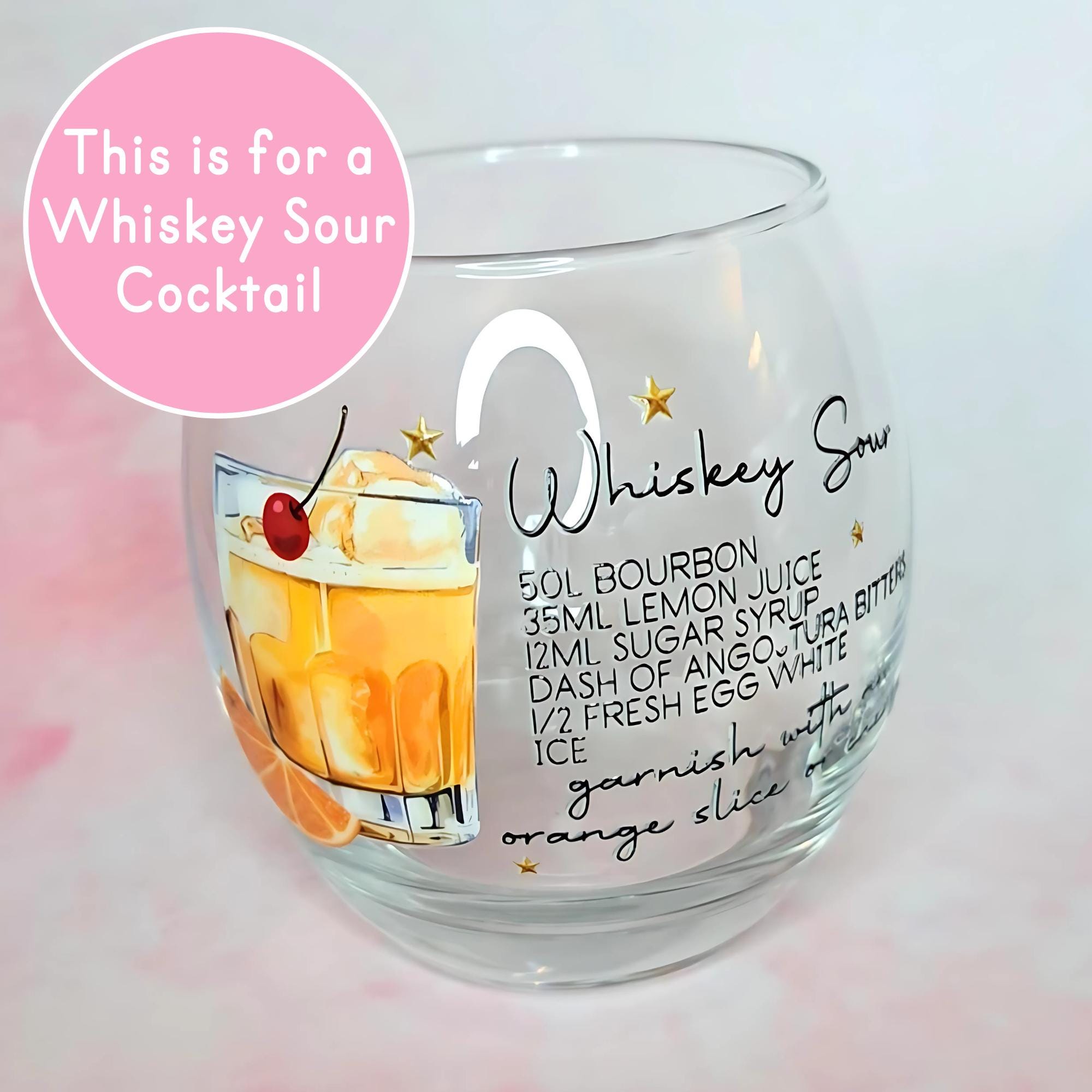 Whiskey Sours 12oz Cocktail Recipe Mixer Glass, Whiskey Recipe Glass for Father's Day, Cocktail Mixer Glasses for Groomsmen/Best Man Gifts #CL