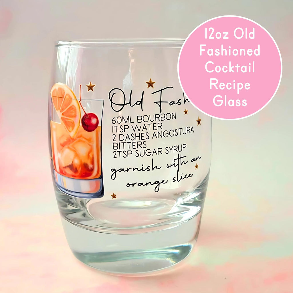 Old Fashioned Men's Signature Cocktail Recipe Glass, Whiskey Bourbon Barware, Best Man Groomsmen Wedding Gifts, His Timeless Wedding Cocktail #CL