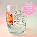 Old Fashioned Men's Signature Cocktail Recipe Glass, Whiskey Bourbon Barware, Best Man Groomsmen Wedding Gifts, His Timeless Wedding Cocktail #CL