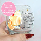 Whiskey Sours 12oz Cocktail Recipe Mixer Glass, Whiskey Recipe Glass for Father's Day, Cocktail Mixer Glasses for Groomsmen/Best Man Gifts #CL