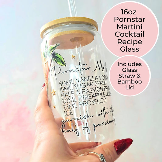 Pornstar Martini Recipe Glass, Hen Bachellorette Cocktail Party Drinkware, Romantic Anniversary Gift For Ccoktail Lover Wife, Tropical Vibes