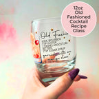 Old Fashioned Men's Signature Cocktail Recipe Glass, Whiskey Bourbon Barware, Best Man Groomsmen Wedding Gifts, His Timeless Wedding Cocktail #CL