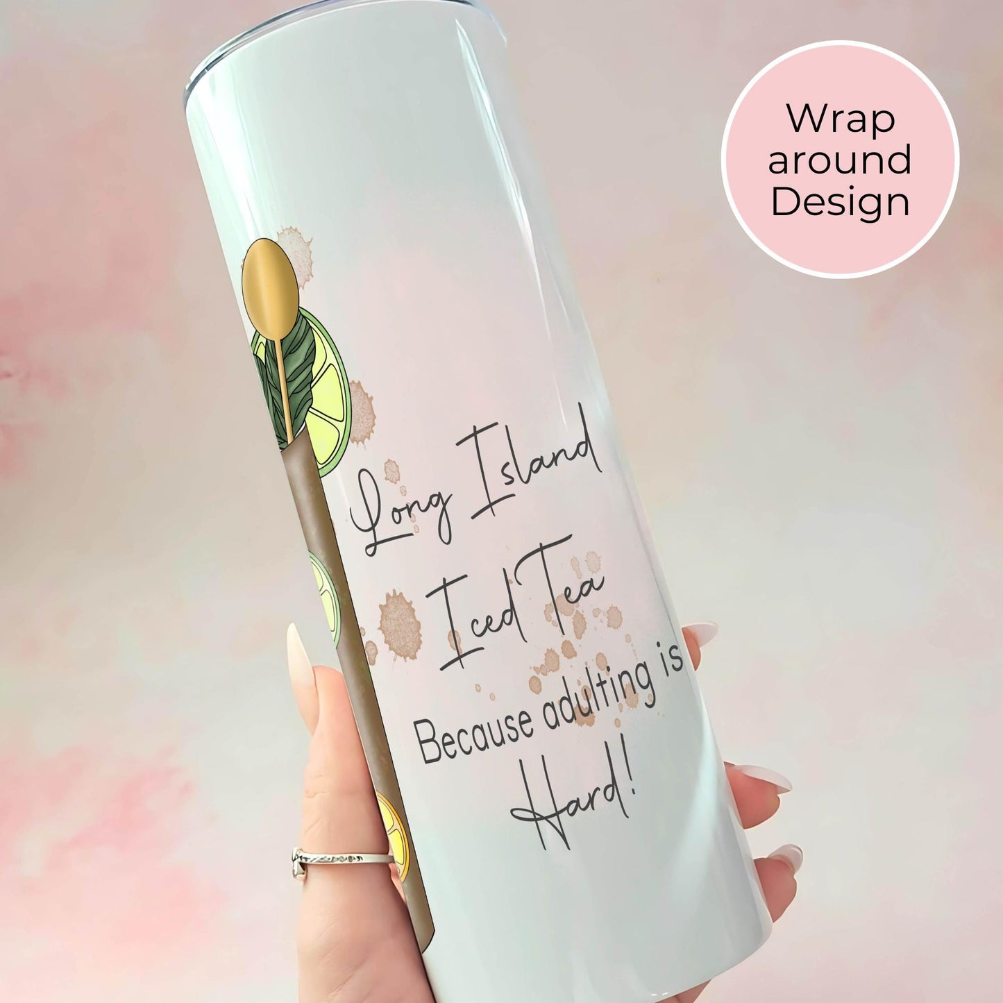 20oz Long Island Cocktail Stainless Steel Tumbler, Hot Or Cold Tumbler For Picnics Beach Parties, Bachellorette Party Festival Drinkware