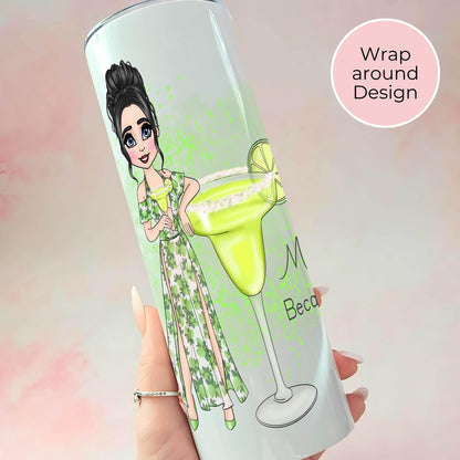 Custom Margarita Cocktail Girl Stainless Steel Tumbler, Adulting Is Hard Funny Tumbler, Hot or Cold Drink Flask For Work, Festival Drinkware