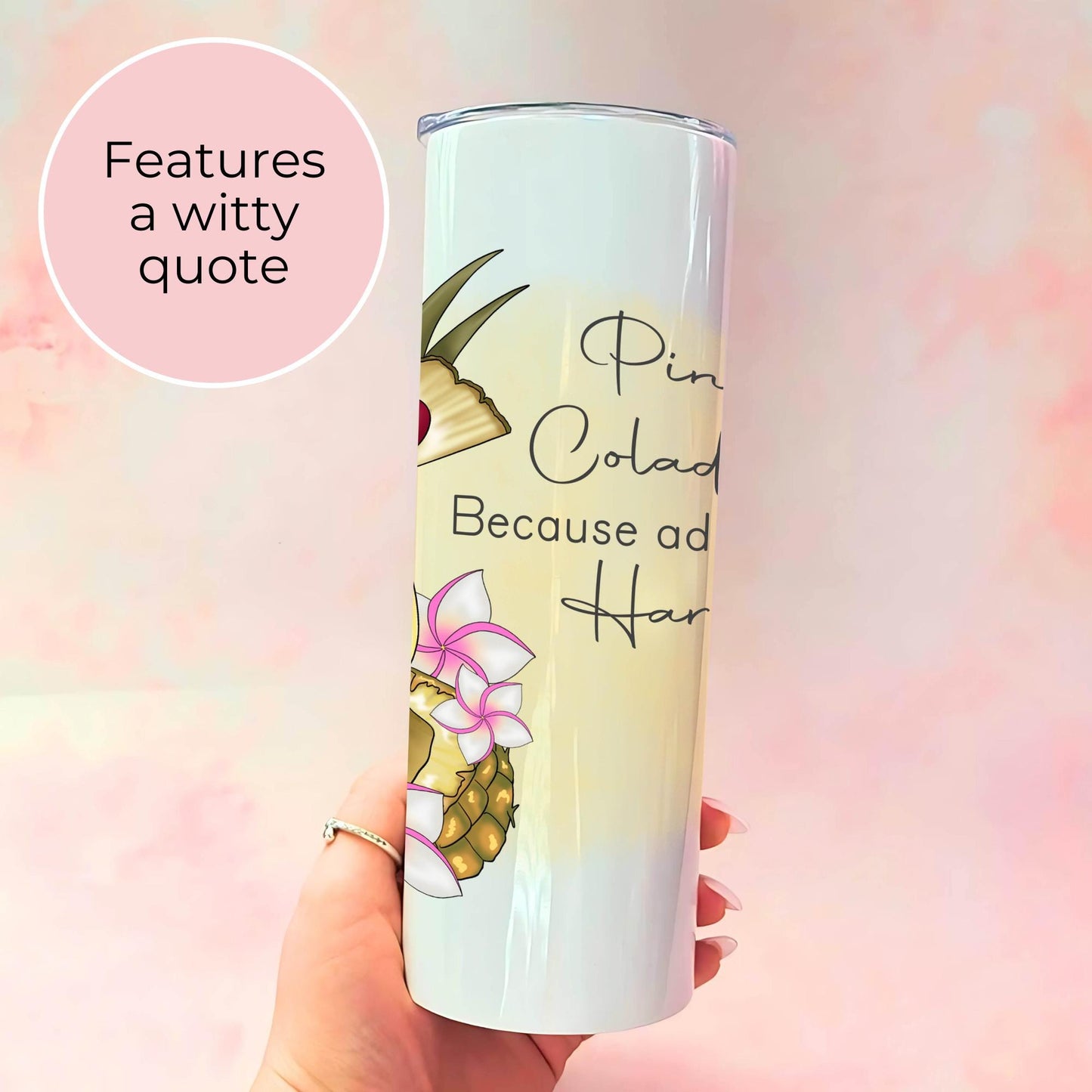 Pina Colada 20oz Stainless Steel Tumbler, Hot Or Cold Tumbler Gift For Her, Milestone Birthday Festival Party Drinkware, Mothers day Gift #ST