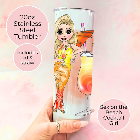 Sex on the Beach 20oz Stainless Steel Tumbler, Pool Party Milestone Birthday Gift For Gym Enthusiast, Her Spill Proof Hot Cold Tumbler Gift #ST