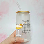 Pornstar Martini Cocktail Girl 16oz Frosted Libby Glass – Personalised Recipe Glass #FL