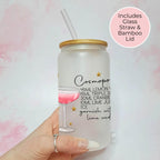 16oz Cosmopolitan Cocktail Recipe Glass – Clear Tumbler with Bamboo Lid #CL