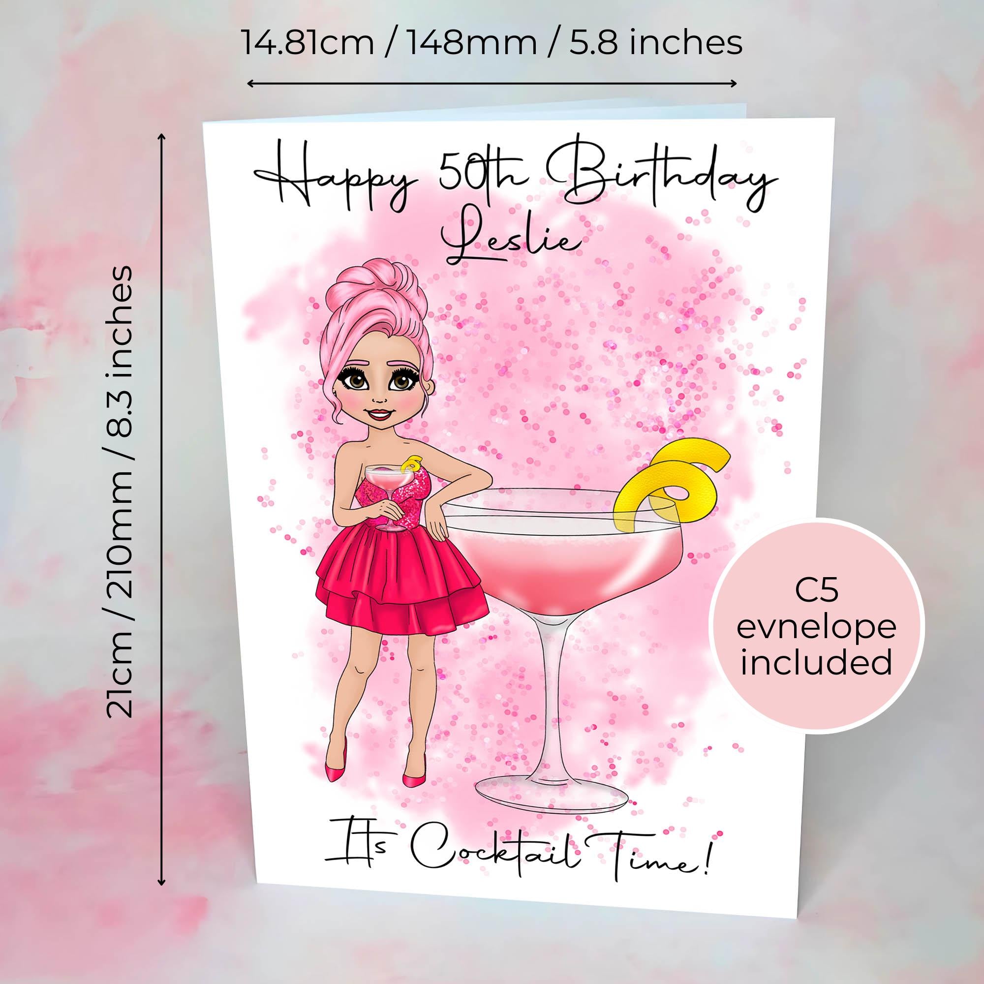Cosmopolitan Personalised A5 Luxury Birthday Card #G1
