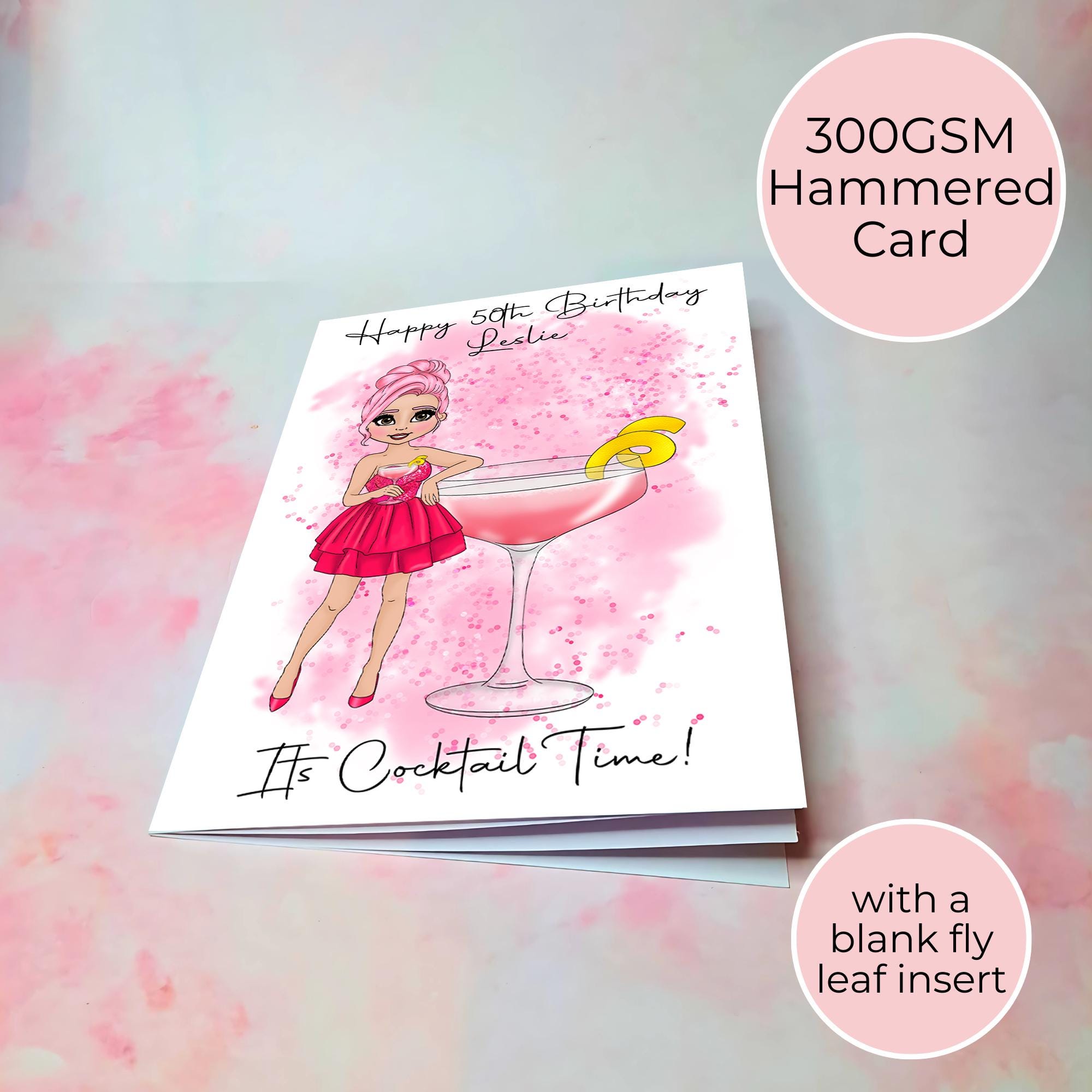 Cosmopolitan Personalised A5 Luxury Birthday Card #G1