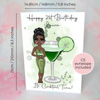 Appletini Personalised A5 Luxury Birthday Card #G1