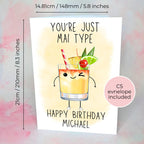 Mai Tai Personalised A5 Luxury Birthday Card #G1