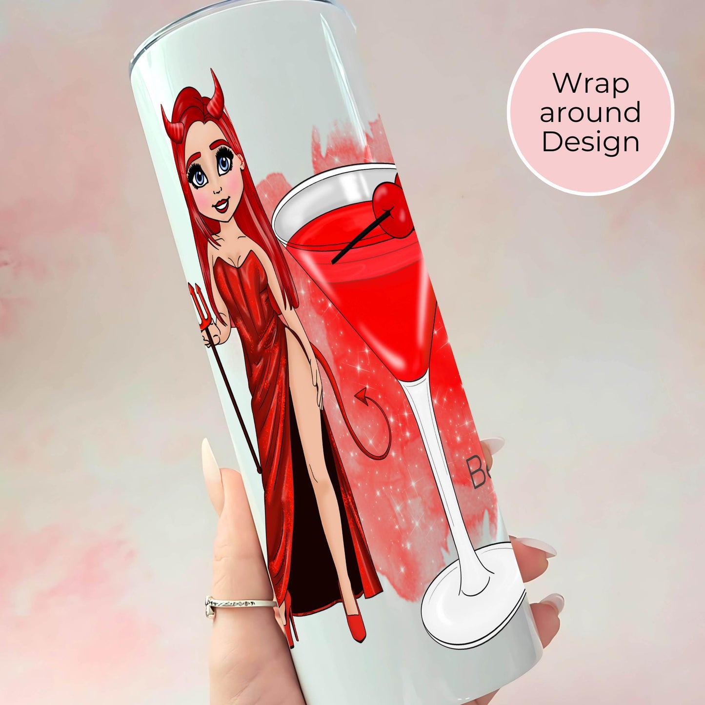 Devils Daiquiri 20oz Custom Stainless Steel Tumbler For Her, Festival Cocktail Party Drinkware Gift, Eco Friendly Reusable Hot Or Cold Flask #HG #ST