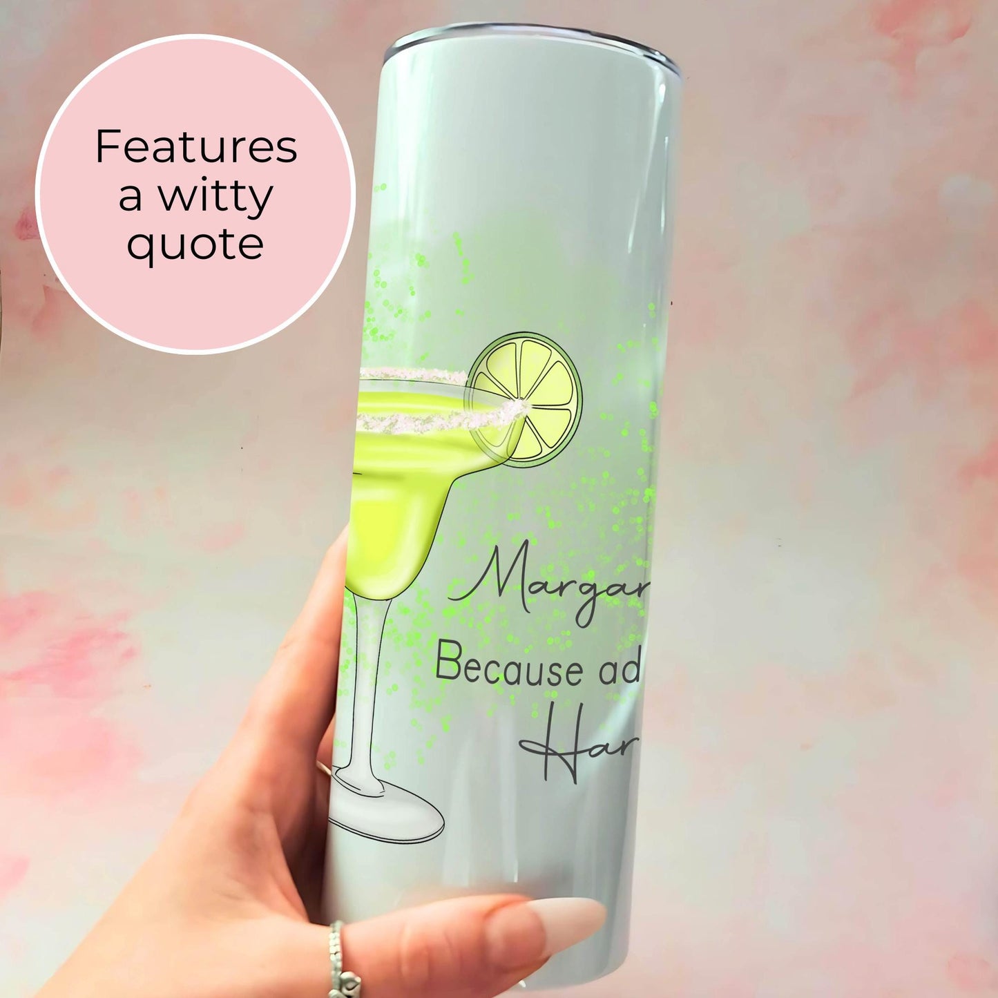 Margarita Cocktail Girl 20oz Stainless Steel Tumbler, Adulting Is Hard Funny Tumbler, Hot or Cold Drink Flask For Work, Festival Drinkware #ST