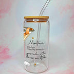 16oz Martini Cocktail Recipe Glass – Clear Tumbler with Bamboo Lid #CL